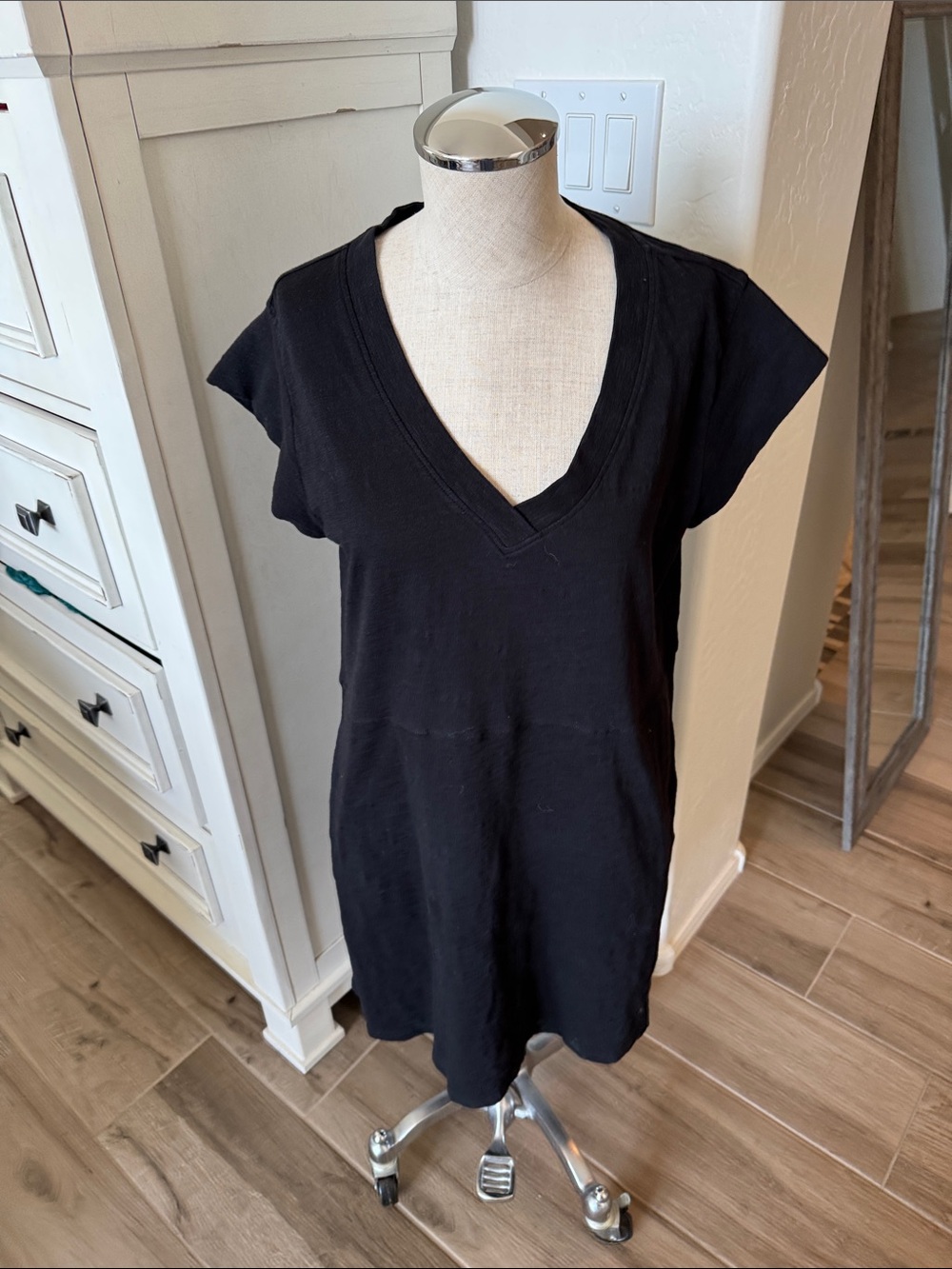 Pact L V Neck organic cotton dress